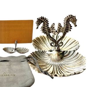 🇮🇹 ITALY BUCCELLATI STERLING SILVER SEAHORSES CARD HOLDER NEVER USED W/ BOX